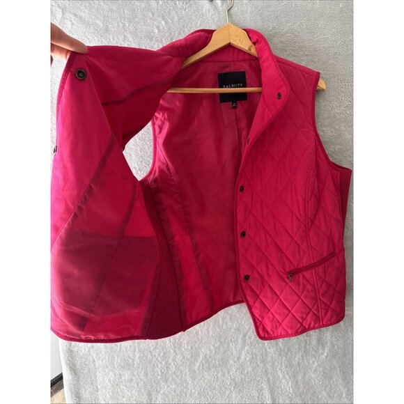 Talbots Weatherproof Quilted Puffer Casual Vest Dark Pink Women’s Size S - Picture 15 of 16